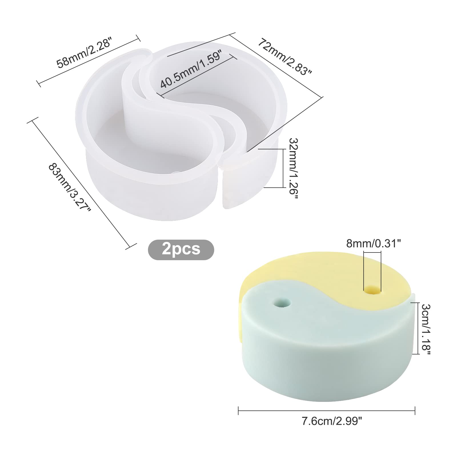 Molde de silicona Yin Yang par - Soap Making Additives reseña y precio